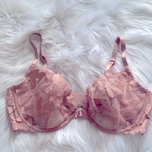 Victoria’s Secret Unlined Floral Embroidered Demi Bra